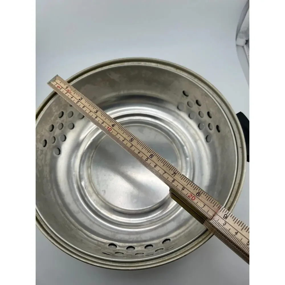 Vintage Silver Aluminum Bread or Bun Warmer 3-Piece‎ Serving Oven